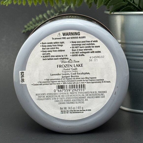 BBW Frozen Lake White Barn Bath & Body Works 3 Wick Candle - Picture 9 of 10